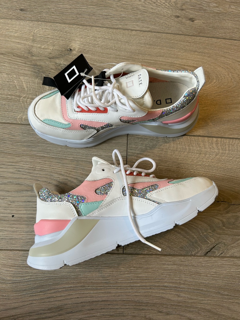 D.A.T.E. Fuga pastel glitter Sneakers Size 6.5 New